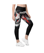 New Women&#39;s 2XS-6XL Halloween Leggings Pockets High Waist Tight Fit Blac... - £22.55 GBP+