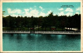 Howard Park View From Water South Bend Indiana IN 1920 WB Postcard T17 - £2.19 GBP