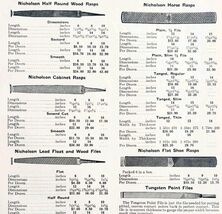 1922 N.T. Bushnell Rasps &amp; Files Tools Advertisement Catalogue Hardware ... - €21,45 EUR