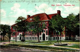 High School Valparaiso IN  Indiana 1908 DB Postcard T17 - $2.92