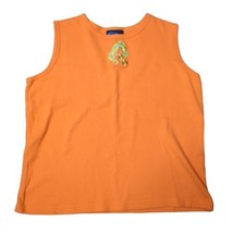 Vintage LasOlas Shirt Flip Flop Flowers Beach Orange Logo Tank Shirt Siz... - £13.49 GBP