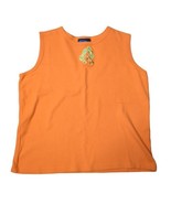 Vintage LasOlas Shirt Flip Flop Flowers Beach Orange Logo Tank Shirt Siz... - £13.67 GBP