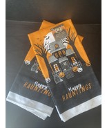 Happy Hauntings Halloween Kitchen Towels 15&quot; x 25&quot; Set of 2 NEW - £6.73 GBP