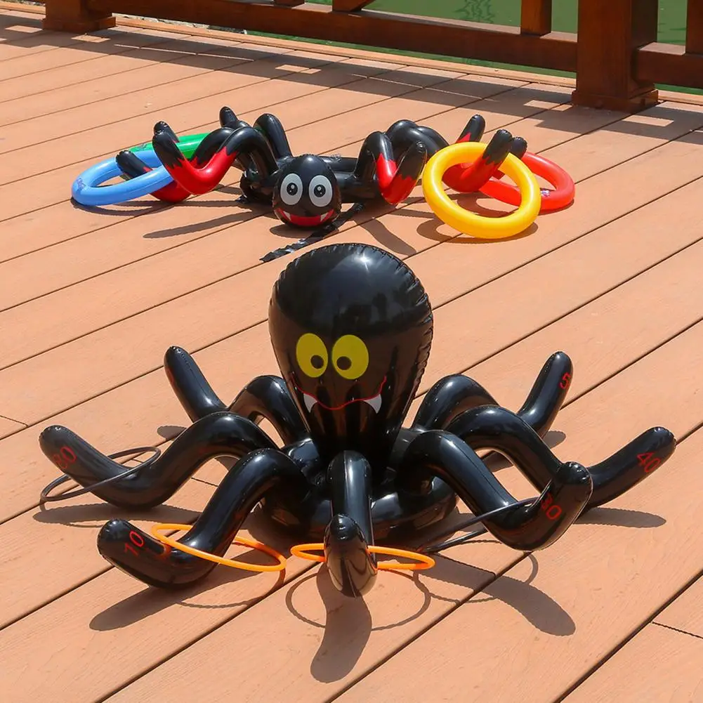 Fade-resistant Ring Toss Set Interactive Inflatable Spider Ring Toss Game Fun - £12.14 GBP