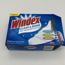 Windex Clean &amp; Shine Dry Microfiber Cloths 13 Multi-Purpose Cloths 11x11 - £13.45 GBP
