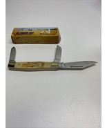 Barefoot Cutlery Big Diamond Back Knife Bone Handle 3 Blades BFT-659SC LG - £23.53 GBP