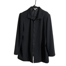 Sport Collection Women&#39;s Blazer Jacket Size 12 Black Full Zip Lined Pockets - £11.15 GBP