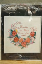 Charmin NOS Stamped Cross Stitch Kit #04-480 Friendship &amp; Love 12" x 12"... - $19.79