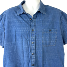Tommy Hilfiger Indigo Yarns Custom Fit XXL Button Shirt 2XL Mens 50x33 T... - $28.86