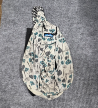 KAVU Rope Bag Cotton Gray Backpack Floral 20x10 Sporty Active Black White Strap - £19.03 GBP