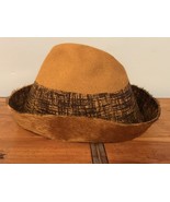 Vintage Handmade Fedora Hat Felt Faux Mohair Caramel Brown Women’s EUC - $508.33 MXN