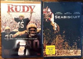 Lot 2 DVD Action Movies SeaBiscuit Rudy Special Edition Widescreen Toby Maguire - £7.74 GBP