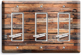 Rustic Ranch Barn Reclaimed Wood Light Switch 3 Gfci Plates Log Cabin Room Decor - £14.46 GBP