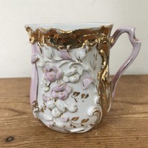Vintage Antique Victorian Pink Gold Porcelain Ceramic Fancy Floral Shavi... - $79.99