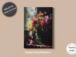 Artisan PRINTABLE wall art, Vintage Flowers by the window, Portrait | Do... - £2.74 GBP