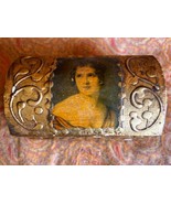 Vintage Old Wood Wooden Jewelry or Trinket Box Italian Decorative Hinged... - $712.38 MXN