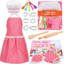 Kids Cooking Baking Set 17Pcs, Kids Chef Role Play Costume Set - Chef Hat And Ma - £21.95 GBP