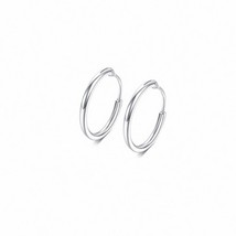 Minimalist Small Cute Hoop Earrings Silver Color Huggies Loop Kpop Earring For M - £6.55 GBP