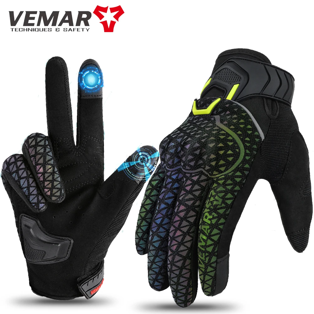 SUOMY Motorcycle Glove Summer Man Breathable Mesh TPU Reflective Motocross - £18.16 GBP+
