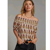 New Anthropologie PORRIDGE Printed Bow-Back Top $98 SMALL Off The Shoulder - $40.50