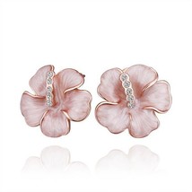 Swarovski Crystal 18K Rose Gold Plated Flower Stud Earrings for Womens - £22.01 GBP