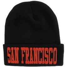 San Francisco Adult Size Winter Knit Cuffed Beanie Hat (Black) - $16.95