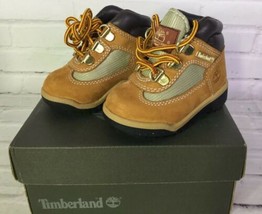Timberland Toddler Boys Girls Size 4 Field Boot Wheat Nubuck Waterproof ... - $41.57
