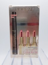 Loreal Timeless Classics Of Color Riche Lipsticks, 3 Lipsticks+Bonus Mascara,NIB - $17.81