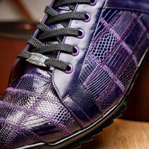 Bari Genuine Lizard Fashion Sneaker Sporty Shoes Purple image 11