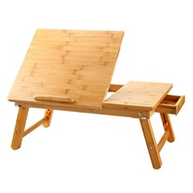 Laptop Desk Table Adjustable 100% Bamboo Foldable Breakfast Serving Bed Tray W&#39;  - £68.33 GBP