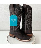 Lane SARATOGA Square Toe Cowboy Boots Dark Brown Western Cowgirl Mid Cal... - $292.05
