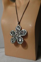 VCLM Floral Necklace Silvertone &amp; Bling - £15.70 GBP