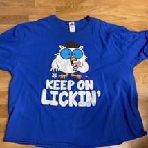 TOOTSIE ROLL POP Candy Sucker Wanna Lick? OWL T-Shirt Mens Size XXXL Blu... - £12.64 GBP