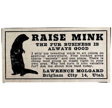 Mink Farming For Fur Business 1953 Advertisement Breeder Utah DWEE10 - $369.57 MXN