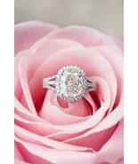 Cushion Cut 2.75Ct Diamond White Gold Finish Simulated Engagement Ring S... - $140.40