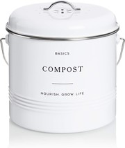 D’Lifeful Countertop Compost Bin for Kitchen 1.3 Gal Carbon Steel Airtight Seal - £39.92 GBP