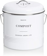 D’Lifeful Countertop Compost Bin for Kitchen 1.3 Gal Carbon Steel Airtig... - £39.27 GBP