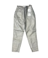 Vintage 80s Silver Genuine Leather High Waist Tapered Pants Lined Size 8... - €55,52 EUR