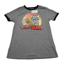 Tom and Jerry Shirt Boys XL Gray Classic Cartoon Graphic Design Comfort Tee - £17.78 GBP