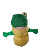 Mary Meyer Knit Green Frog Plush Yellow Croaks Sounds 11 Inch Stuffed An... - $90.42 MXN