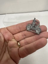 Rare 1918 CRACKER JACK PRIZE MOTORCYCLE WITH RIDER STAND UP CAST METAL TOY - $24.95