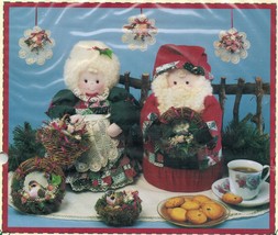 Stuffed Xmas 14&quot; Mr. &amp; Mrs. Santa Claus Made Over Butter Cookie Tin Sew PATTERN - £10.21 GBP