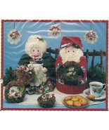 Stuffed Xmas 14&quot; Mr. &amp; Mrs. Santa Claus Made Over Butter Cookie Tin Sew ... - £10.17 GBP