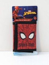 Spider Man Tri Fold Canvas Wallet Marvel Berkshire Fashions Hook &amp; Loop ... - £11.84 GBP