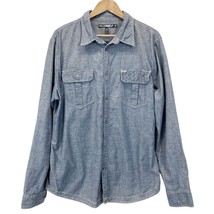 William Rast Mens XL Denim Button Front Shirt 100% Cotton Blue Classic C... - £15.37 GBP