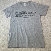 Ft Meyers Beach Athletic Department Gray T-Shirt Size Adult Small - £5.50 GBP