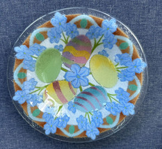 Fused Glass Handblown Easter Egg Decorative Bowl 8.5” Candy Nut Dish Col... - $35.99