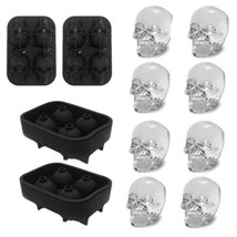 3D Skull Ice Mold 2Pk Easy Release Silicone Mold 8 Cute and Funny Ice Skull - £15.90 GBP