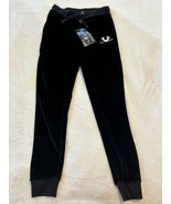 True Religion Black Velour Joggers Track Logo Pockets Pants Size YOUTH XL NWT - $38.56