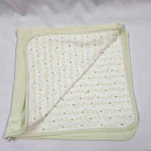 Baby Gap White Green Goose Geese Duck Leaf Baby Blanket Cotton 28x30&quot; - $79.19